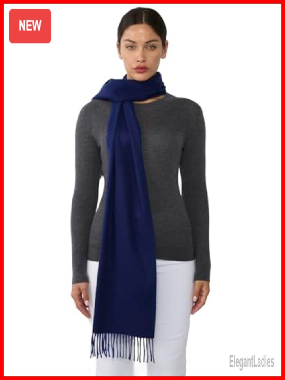 100% Pure Cashmere Scarf Hand Twisted Fringe Cozy Winter Wrap